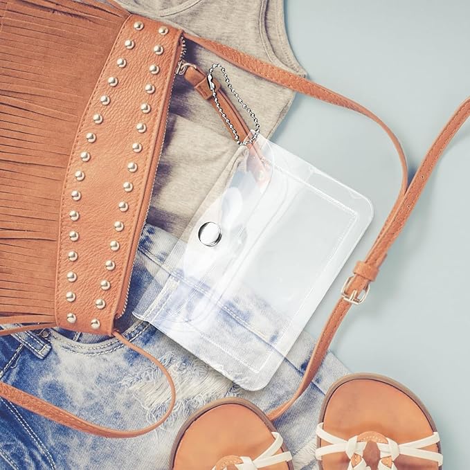 3 Pcs Clear Women's Transparent Waterproof Card Holder Wallet,Mini Change Pouch Credit Card Case Coin Purses and Pouches,Small Coin Purse Keychain,Wallets, Card Cases and Money Organizers