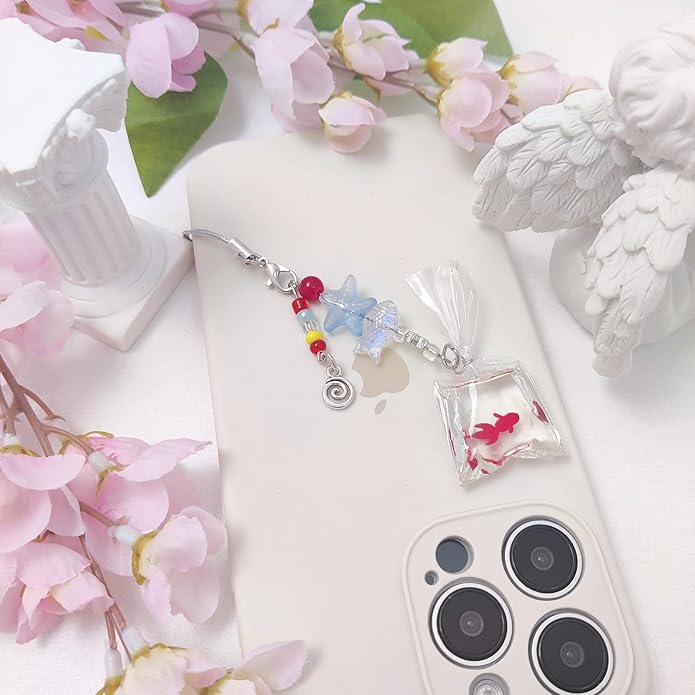 1-4PCS Cute Phone Charms Aesthetic Y2K Cell Phone Charms Strap Pink Strawberry Butterfly Star PhoneCharm Y2K Accessories for Bag Keychain Airpods Camera Pendants Decor