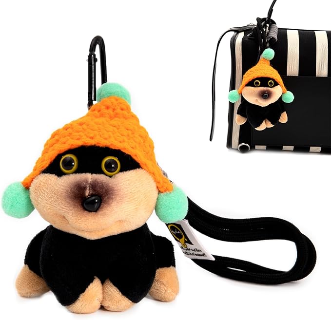 YOU WIZV Cute Dog Plush Keychain for Women - Kawaii Stuffed Animal Charm for Purse, Backpack & Bag Accessories