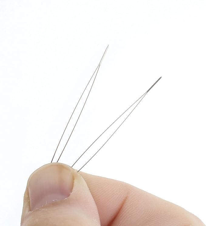 The Beadsmith Big Eye Beading Needles, 2.125 inches, 4 per Card, Sharp Points, Use for General Sewing, Weaving and Embroidery, Very Easy to Thread