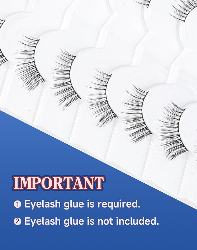 Lashes Half Natural Wispy 3/4 Eyelashes Flared Corner Eyelashes False CatEye Lash Half Small Eyelash 7 Pairs D47