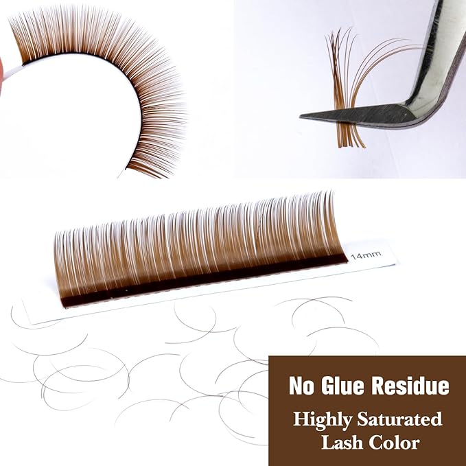 TDANCE Dark Brown Lash Extensions Colored Lash Extensions Classic Lash Extension 0.07mm C/D Curl Premium Eyelash Extensions Salon Use (Dark Brown,D-0.07,10-17mm)