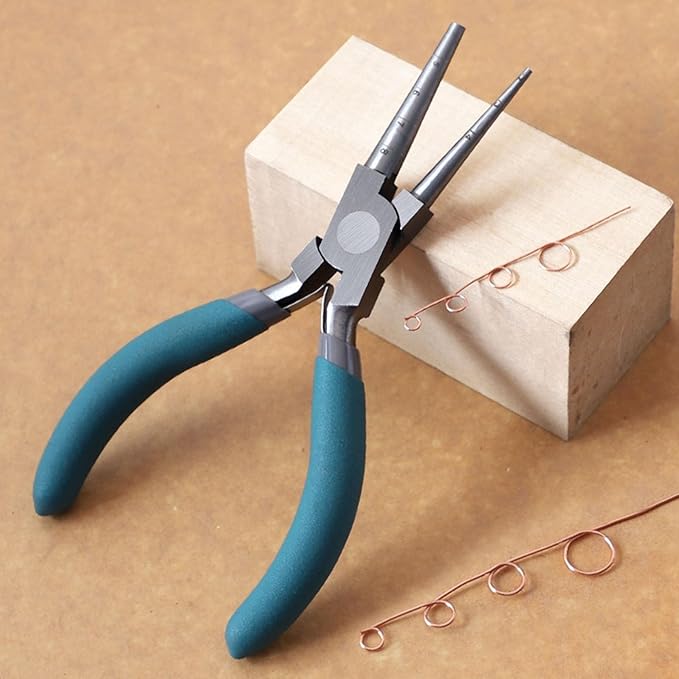 6in Double Square Nose Winding Pliers Multifunctional Wire Looping Pliers with Scales for Crafts Jewelry Making