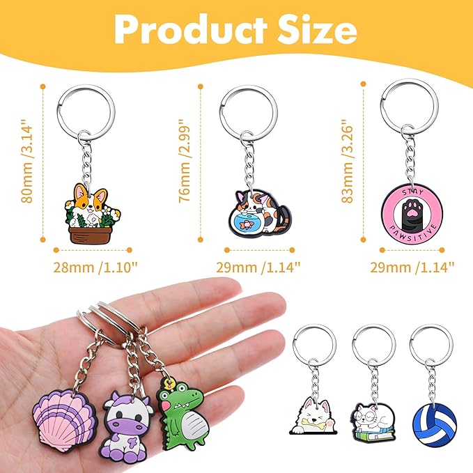 30-200P Cute Keychains for Backpacks Bulk Keychain Charms Decor Bag Accessories Keyring Random Different Key Chains