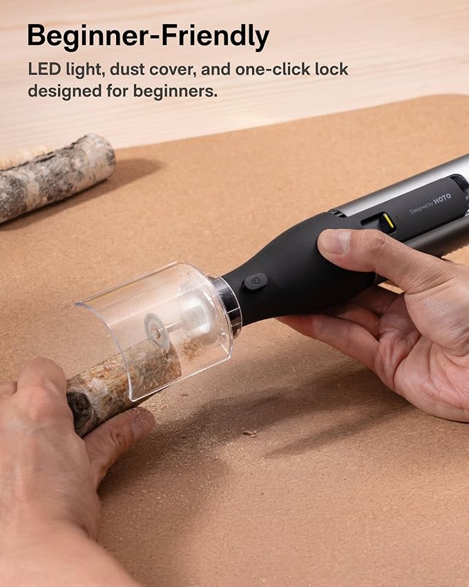 HOTO 12V Cordless Rotary Tool Kit Pro, Powerful Engraving Pen, 35000RPM Variable Speed, 3000mAh USB-C Rechargeable, LED Light, 37 Accessories, for Carving, Sanding, Polishing, Drilling, Cutting, DIY
