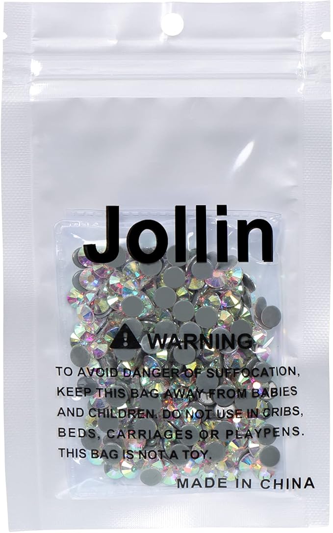 Jollin 288pcs Hotfix Rhinestones Flatback Crystal Rhinestones for Crafts Crafting Clothes Shoes DIY Decorations, SS30(6.4mm), Crystal AB