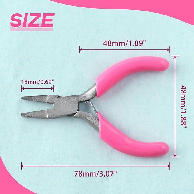 SPEEDWOX 3 Inch Duckbill Mini Flat Nose Pliers for Jewelry Making - Small Pliers, Smooth Jaw, Jewelry Tool