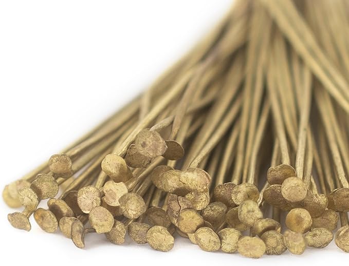 The Bead Chest Brass 21 Gauge 2 Inch Head Pins (Approx 100 Pieces)