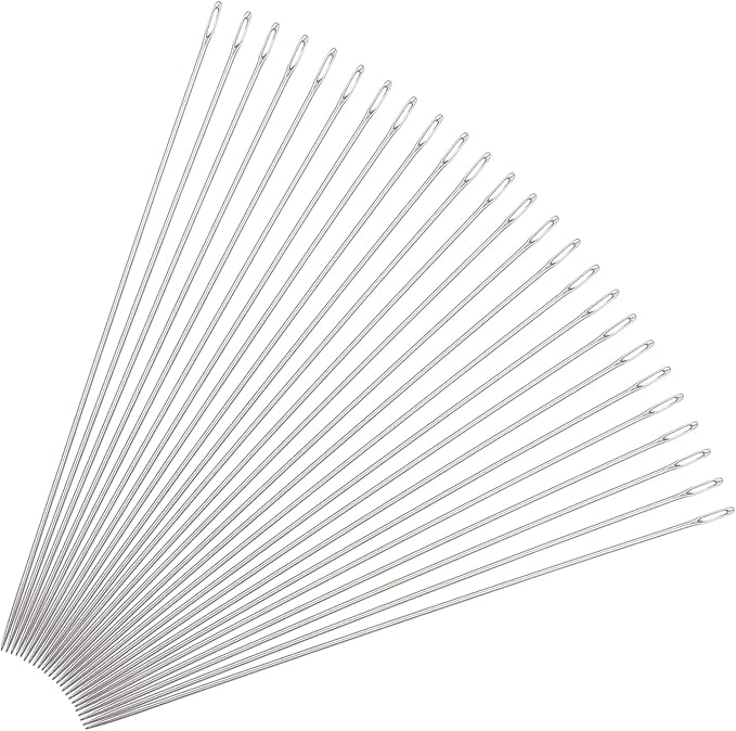 uxcell 25Pcs Beading Needles Fine Thin Long Straight Sewing Embroidery Threads Stainless Steel 2.83 Inch