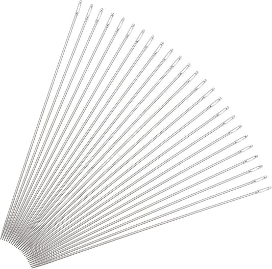 uxcell 25Pcs Beading Needles Fine Thin Long Straight Sewing Embroidery Threads Stainless Steel 2.83 Inch