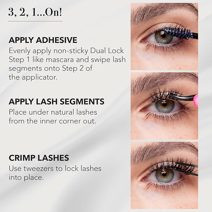 Pro Lash SoftWear Starter Lash Clusters Kit - Seamless, Lightweight Lashes - 7-Day Cluster Eyelash Extensions - 3 Sets of False Eyelashes Plus Adhesive, Remover, Tweezers - Volume No. 02 Black