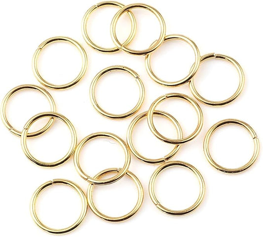 200 Pieces - 6mm Jump Rings - Gold Tone Plated - 21 Gauge