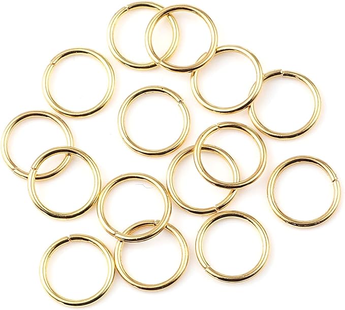 200 Pieces - 14mm Jump Rings Gold Tone Plated - 16 Gauge (1.2mm Thickness)