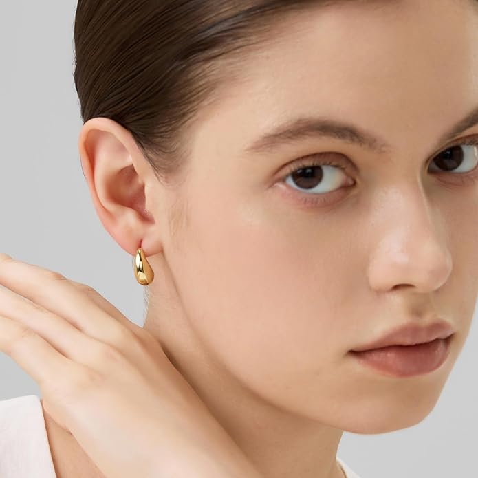 FRUMOS 925 Sterling Silver Huggie Earrings for Women 18K Gold Plated Hoop Earrings for Women Hypoallergenic Small Cubic Zirconia Huggie Earring