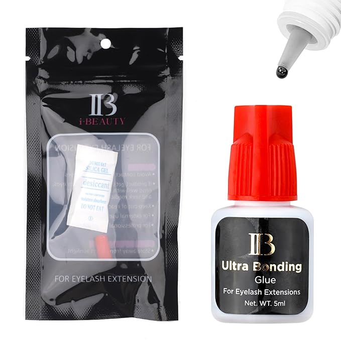 IB Ibeauty Ultra Bonding Glue Fast Drying Time 2-4S Lasting Time 5Weeks Black Eyelash Extensions Original Extra Strong Adhesive Professional Salon Use