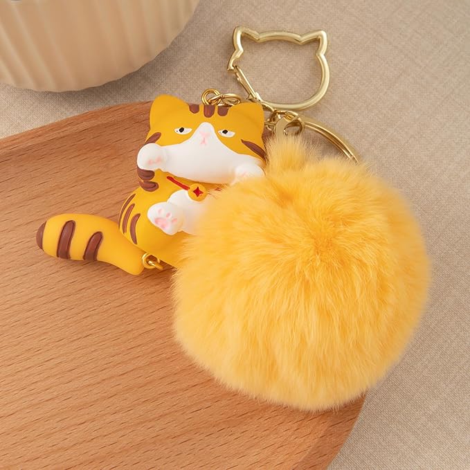 Cat Keychain bag charms for handbags Cute Keychains for Women Kawaii Cat Backpacks Accessories cat plush keychain