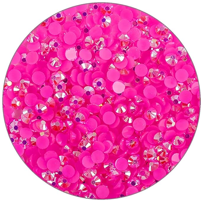 3000 Pieces SS6 2mm Flatback Rhinestones Clear Glasses Round Gems AB Crystals for Nail Art DIY Crafts Clothes Glitter Stones （Light Rose Red）