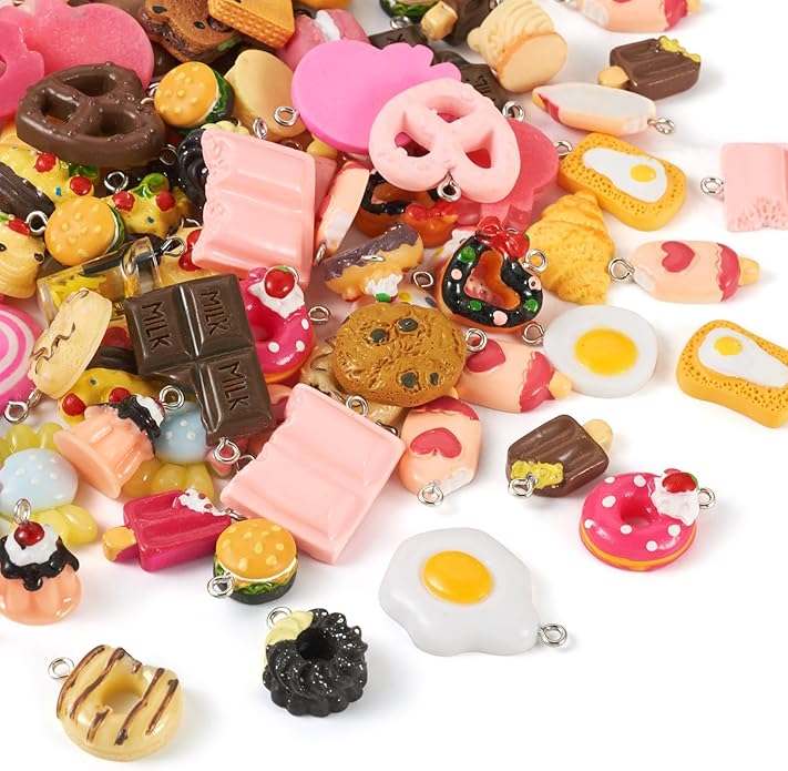 Craftdady Resin Plastic Miniature Food Snack Pendants Charms Ice Drink Juice Pendants Cute Bottle Fruit Keychain Charms Hang Ornament for DIY Craft Earring Bracelet Necklace Jewelry Making