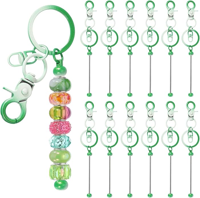 uxcell Beadable Keychain, Keychain Making Supplies, Blank Bead Metal Chain Bars for DIY Crafts Jewelry Making Gift