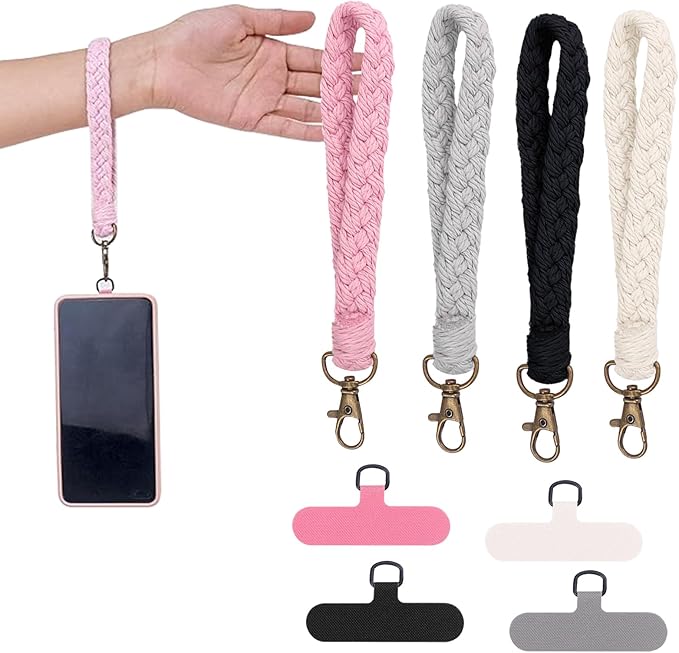 4 PCS Charm Cell Phone Wrist Strap Lanyard with Tether Tabs,Anti LossTheft,Unisex for Gym Travel