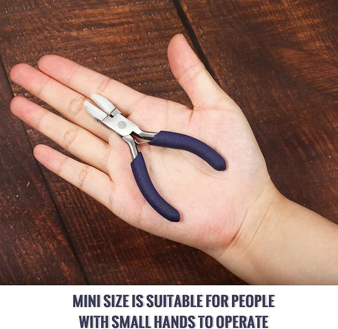 Mini Nylon Jaw Pliers 3.5-Inch Flat Nose Pliers with 2 Replacement Tips and Screwdriver Wire Straightentener Jewelry Making Tools for Beading, Gripping, Shaping Wire