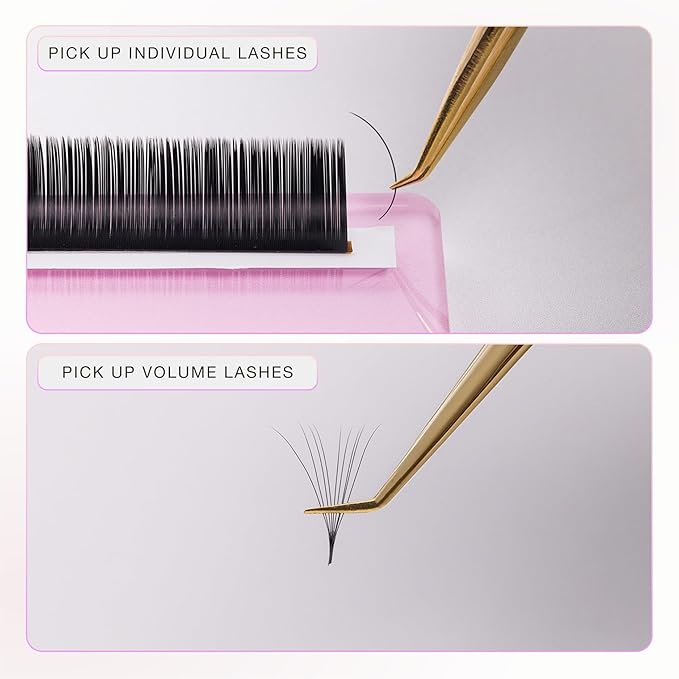 Curacoro Lash Tweezer - Professional & Precision Fiber Tip Grip Lash Tweezers for Eyelash Extensions, Multi Shapes & Purposes Tweezers for Volume, Isolation & Classic Lashes (Silver, Only Fan)