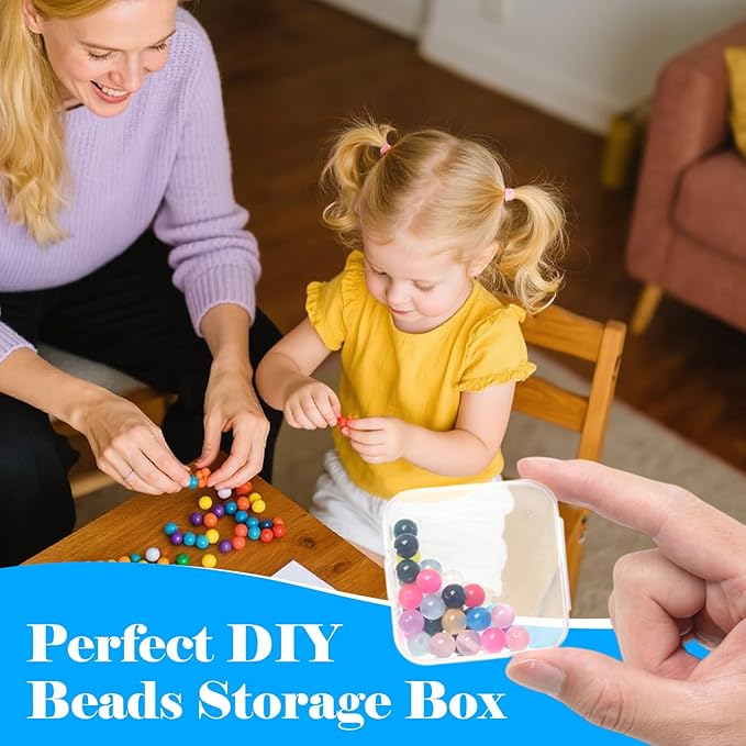 FDKYOEK 92 PCS Bead Organizer Box, Plastic Bead Storage Containers, Clear Beads Case Storage Organizer for Jewelry Making Small Craft Diamond Art Accessories
