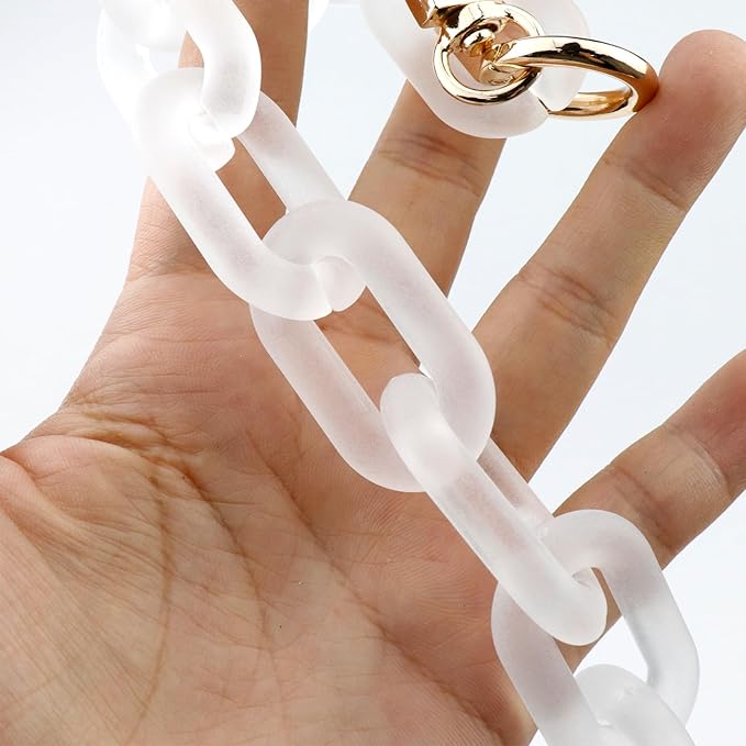 Purse Strap Bag Chain 17 Inch Resin Shoulder Strap Handbag Decoration Chain Bag Charms Accessories, Matter Clear