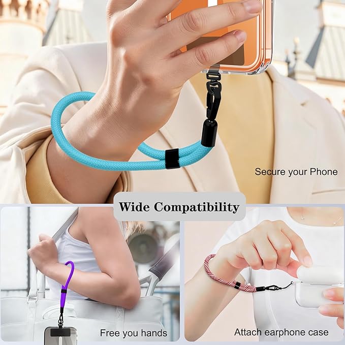 Phone Lanyard, 2 Pack Adjustable Cell Phone Lanyard Hand Phone Wrist Strap with Tether Tabs for Smartphones
