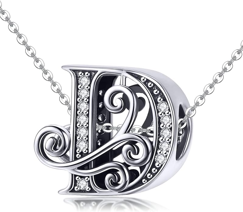 925 Sterling Silver Letter Charms for Pandora Bracelets Alphabet Initial Charms Beads Birthday Christmas Jewelry Gift for Women