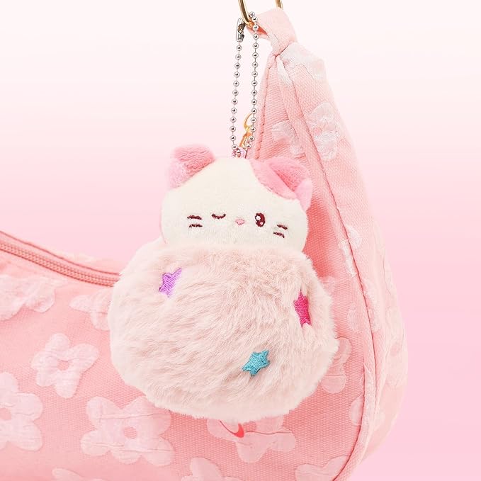 Anirollz Miniz Plush Charm Cute Stuffed Animal Keychain Kawaii Mini Bag Accessory Collectible Pocket Toy for Kids & Adults