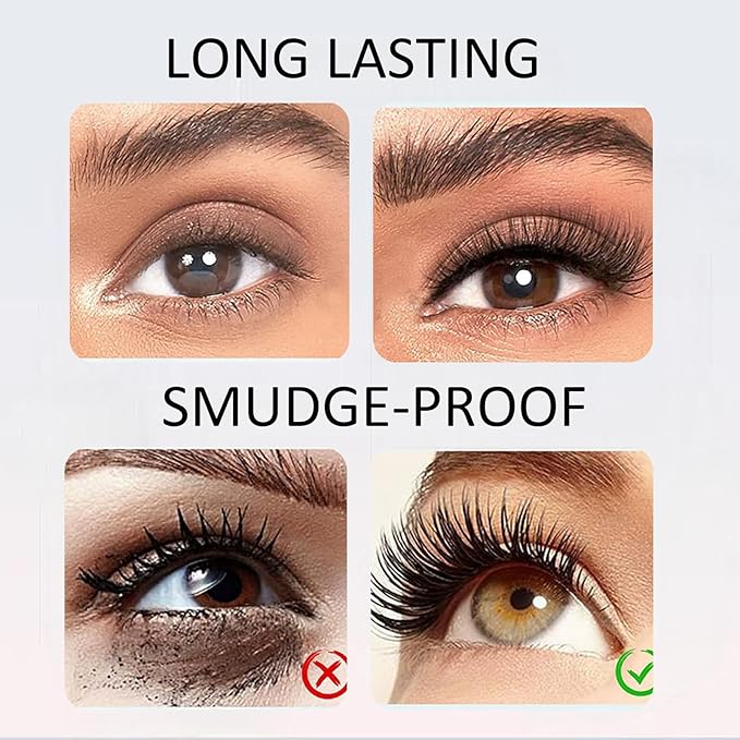 Eyelash Primer,Tubular Eyelash Primer,Waterprooflong Curling Mascara, Natural and Non-Smudged, Hydrofix Fiber Mascara, Iron Wand Mascara, Waterproof Quick Drying, Smooth and Long-Lasting, Black (2)