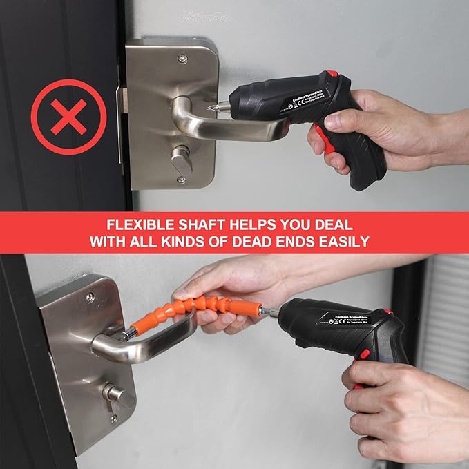 Cordless Electric Screwdriver, Charging 2-3hours, 47 pcs Accessories Small Drills for Moving, Disassembling and Reassembling Cabinets and Beds not Suitable for Construction Sites and Concrete Drilling