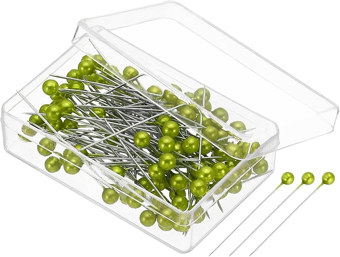 PATIKIL Sewing Pins, 600 Pcs 1.5 Inch Straight Pin with Plastic Pearlized Ball Head for Fabric, Decorative, Jewelry DIY, Craft and Sewing Project, Light Green