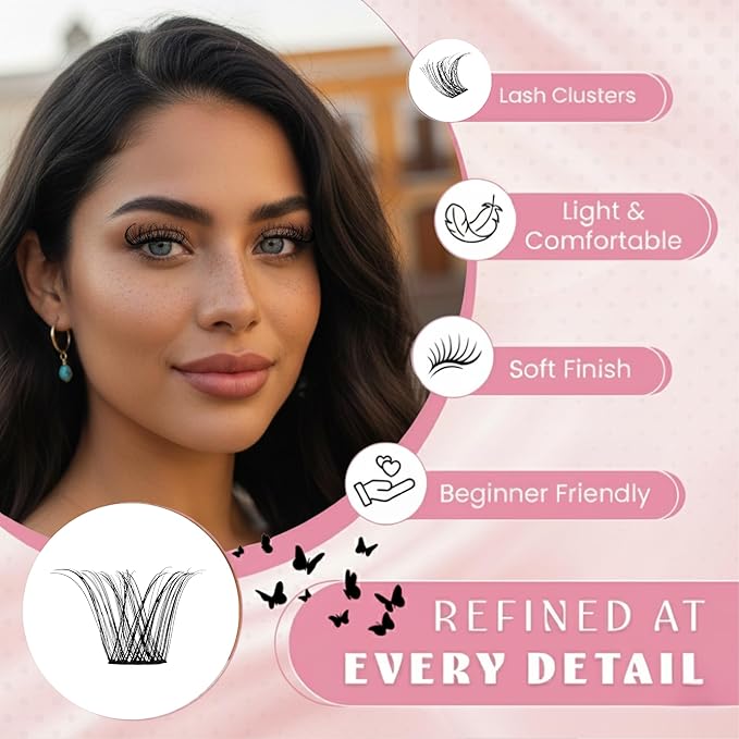 Lovely Goods Co. "Demure" Individual Volume Cluster Lashes, D Curl, Mixed Length 10-18mm, Soft and Comfortable