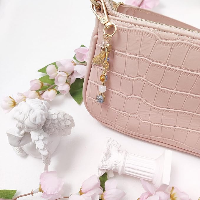 Y2K Aesthetic Keychains for Women Cute Flowers Star Cake Jellyfish Keychins Charms Kawaii Bag Purse Decor