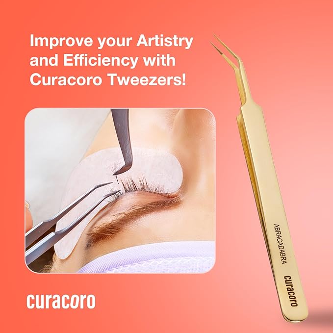 Curacoro Lash Tweezer - Professional & Precision Fiber Tip Grip Lash Tweezers for Eyelash Extensions, Multi Shapes & Purposes Tweezers for Volume, Isolation & Classic Lashes (Galaxy, Lashy and Classy)
