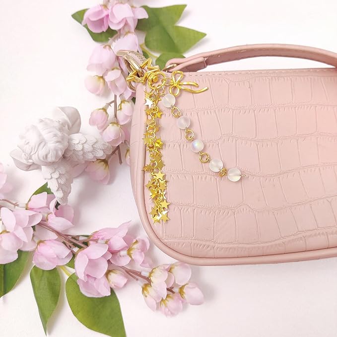 Y2K Aesthetic Keychains for Women Cute Flowers Star Cake Jellyfish Keychins Charms Kawaii Bag Purse Decor