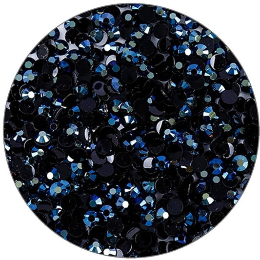 3000 Pieces SS6 2mm Flatback Rhinestones Clear Glasses Round Gems AB Crystals for Nail Art DIY Crafts Clothes Glitter Stones （Ink-Blue）