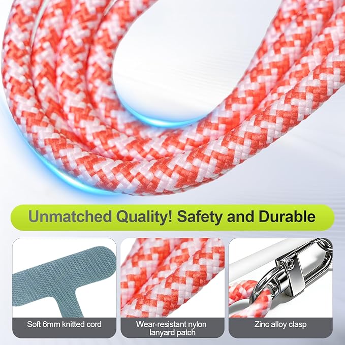 Phone Lanyard & Phone Wrist Strap, 3 in 1 Adjustable Anti Theft Phone Strap for Travel Hiking Cycling Climbing