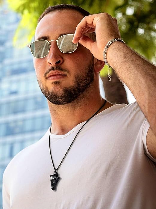 Bestyle Sneaker Shoe Necklace for Men, Chunky Vintage Black Gold Shoe Pendant Cool Cute Sport Jewelry for Brother Husband