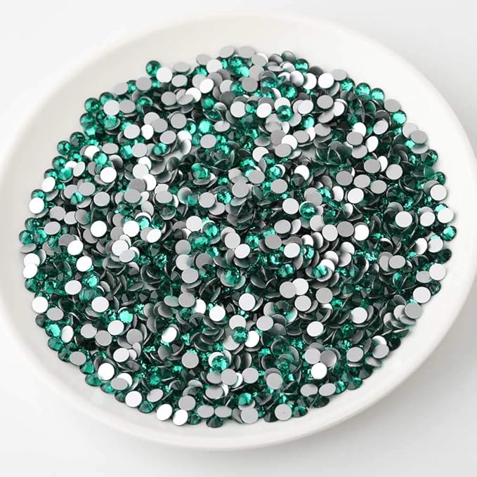 Beadsland Flat Back Crystal Rhinestones Round Gems for Nail Art and Craft Glue Fix, Blue Zircon, 2.7-2.9mm, SS10/1440pcs