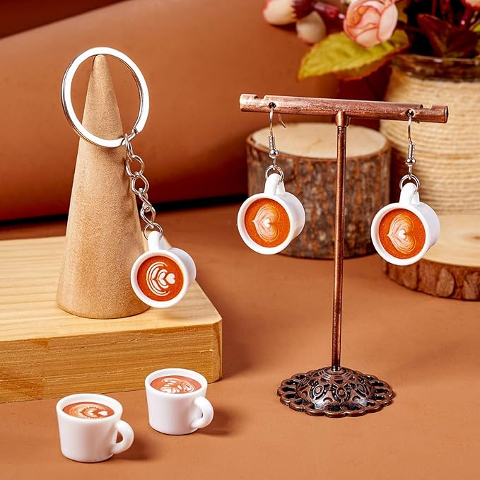 Craftdady 20 pcs Mini Resin Miniature Coffee Cup Tiny Fake Coffee Mug Cute Tableware Latte Drink Beverage Small Food Ornaments for Jewelry Making Micro Landscape Party Desktop Decorations