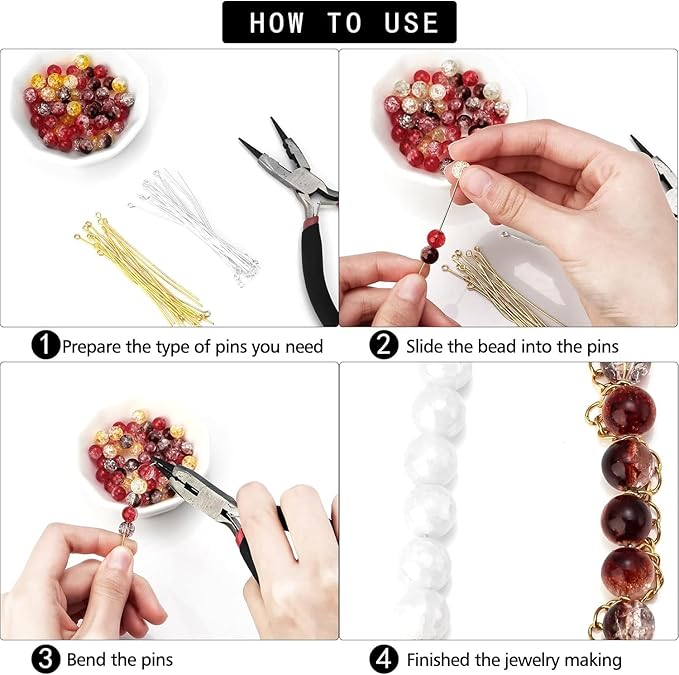 210 Pcs 70mm/2.76 Inch 21 Gauge Eye Pins Head Pins Ball Pins for Jewelry Making, Yumttero Straight Mixed Pin for Craft Earring Bracelet Necklace Pendant Jewelry Making (Mixed Pins,Platinum Color)