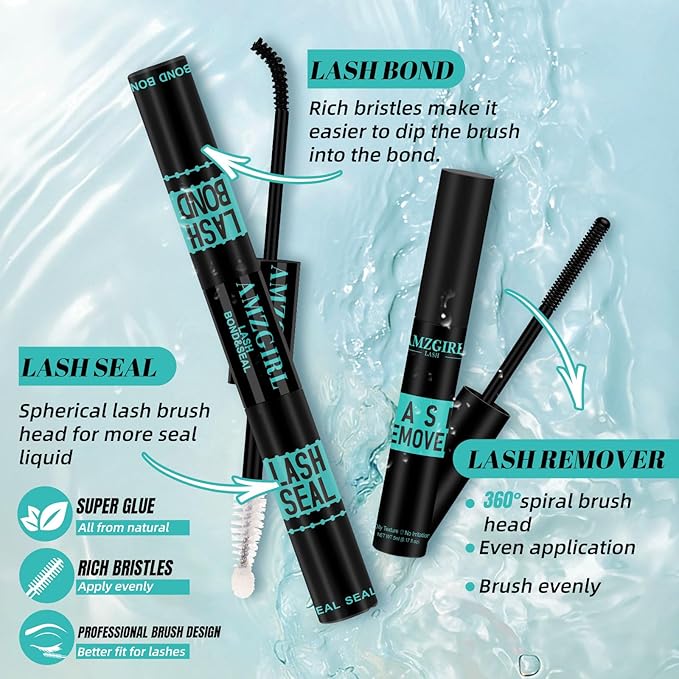 Lash Clusters Kit 320Pcs,40D Eyelash Extension Kit,Lash Bond and Seal Waterproof,Lash Remover for Individual Cluster Lashes Kit,Lash Applicator Tool for DIY Lash Extension Kit(D-Mix9-16mm Kit)