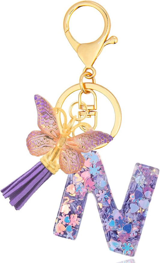 Alphabet Initial Letter Keychain Cute Heart Resin - Letter Keychain for Backpack Charms - Initial Keychains for Women