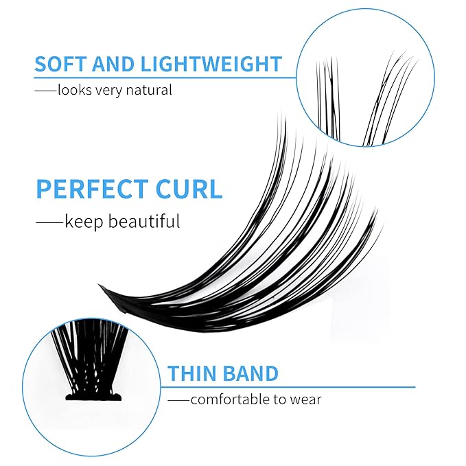 Individual Lashes GEMERRY 280pcs Large Tray 0.07mm Lash Clusters 40D 8-16 MIX D Curl Cluster Lashes Soft &Natural Individual Lashes Cluster Reusable DIY Eyelash Extensions