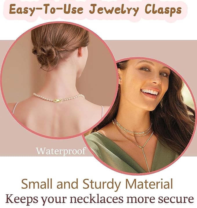Kcctoo Silver Lobster Claw Clasp with Closed Jump Rings 14K Gold Necklace Clasps and Closures for Jewelry Making, Made in Italy 12mm(0.47inch)