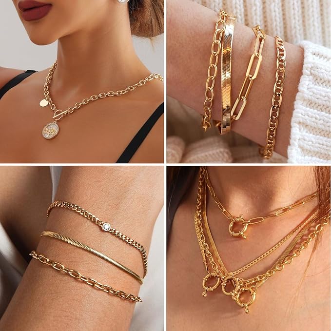 33 Feet Gold Rolo Cable Chains Roll, 7.5 MM Gold Plated Aluminium Oval Cable O Links Chain Bulk Spool for Jewelry Making DIY Craft