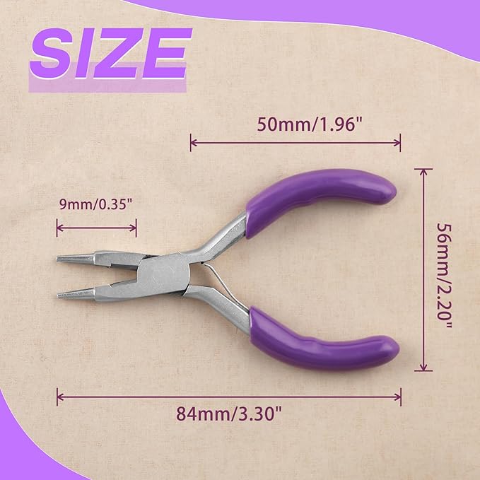 SPEEDWOX 3 Inch Mini Pliers - Round Nose, Cutter, Wire Bending, Looper, Ring Bending, Wire Looping Pliers for Jewelry Making